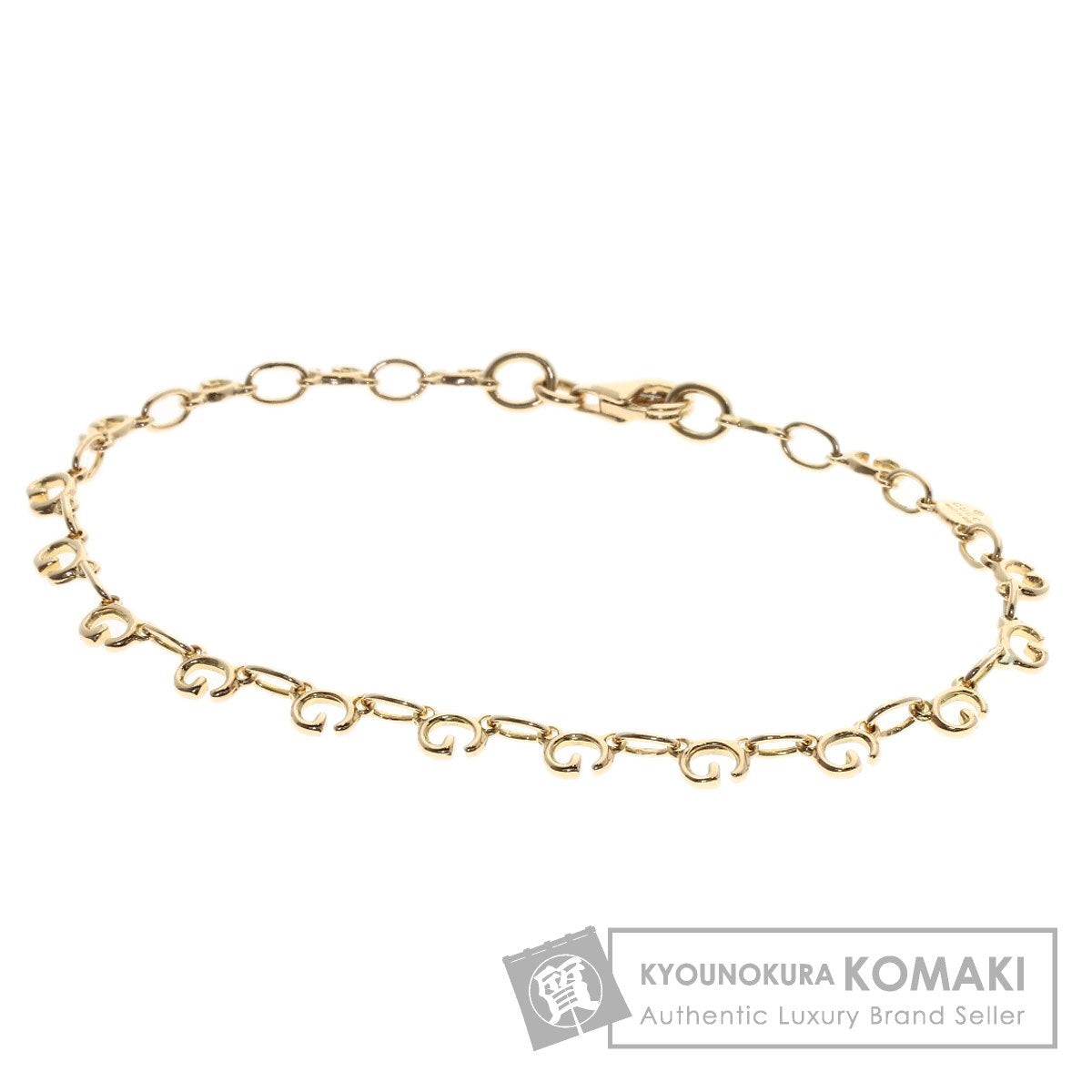 GUCCI G logo Bracelet K18 Yellow Gold Ladies [Used]