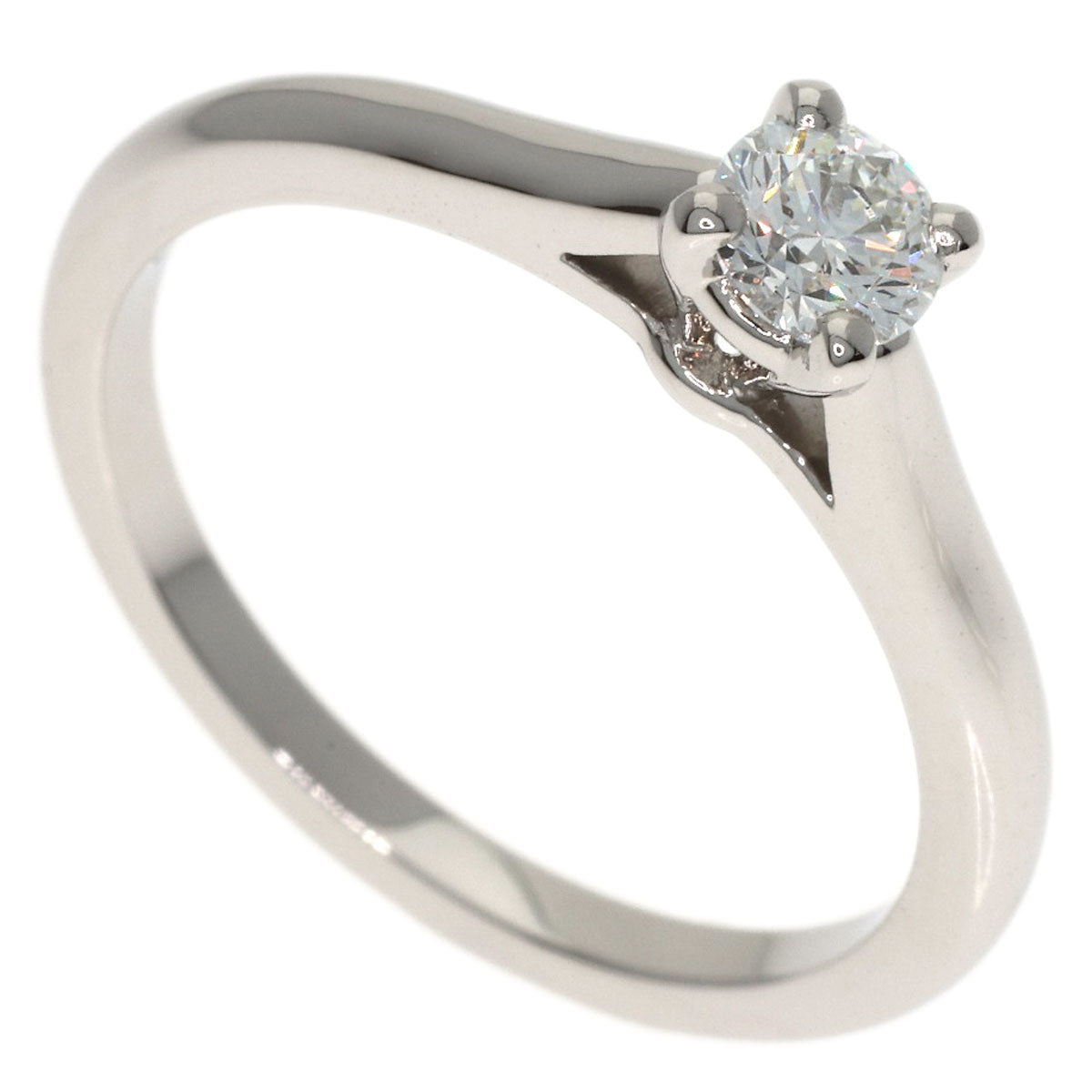 CARTIER Solitaire Diamond E-VVS2-EX #49 Ring Platinum PT950 Ladies [Used]