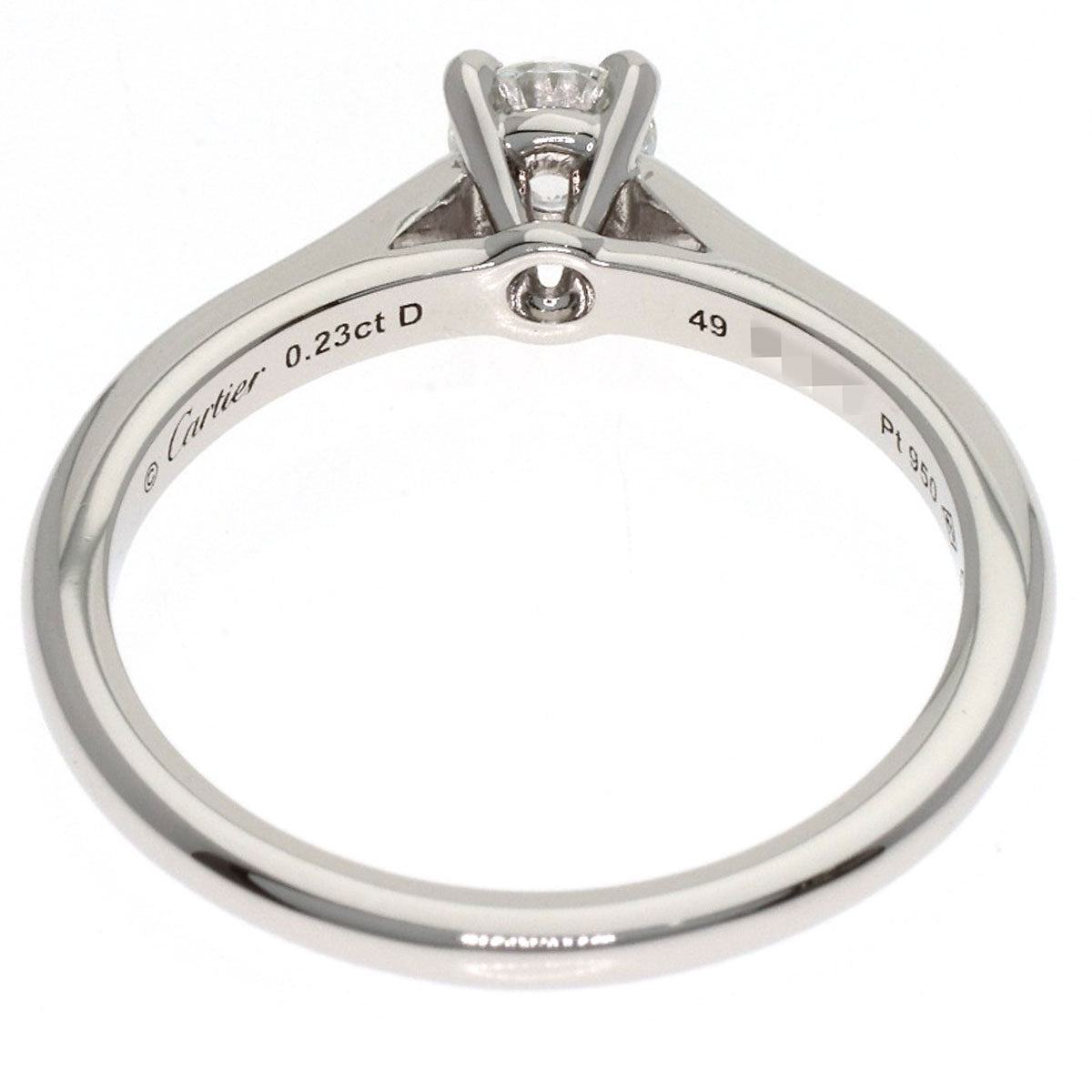 CARTIER Solitaire Diamond E-VVS2-EX #49 Ring Platinum PT950 Ladies [Used]