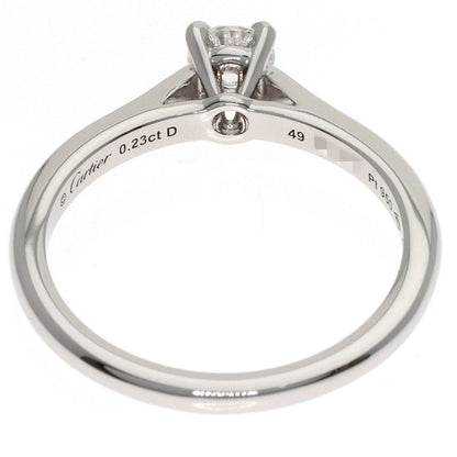 CARTIER Solitaire Diamond E-VVS2-EX #49 Ring Platinum PT950 Ladies [Used]