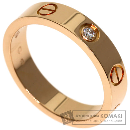 CARTIER mini love ring 1P Diamond #50 Ring K18 Pink Gold Ladies [Used]