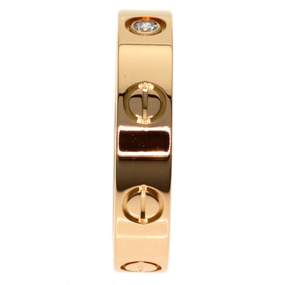 CARTIER mini love ring 1P Diamond #50 Ring K18 Pink Gold Ladies [Used]