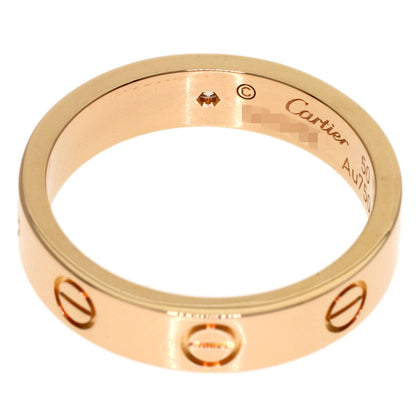 CARTIER mini love ring 1P Diamond #50 Ring K18 Pink Gold Ladies [Used]