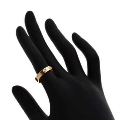 CARTIER mini love ring 1P Diamond #50 Ring K18 Pink Gold Ladies [Used]