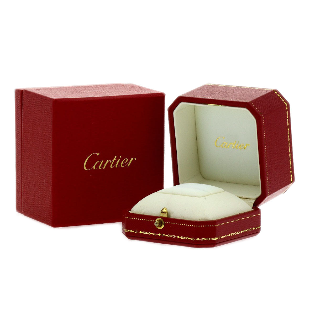 CARTIER mini love ring 1P Diamond #50 Ring K18 Pink Gold Ladies [Used]