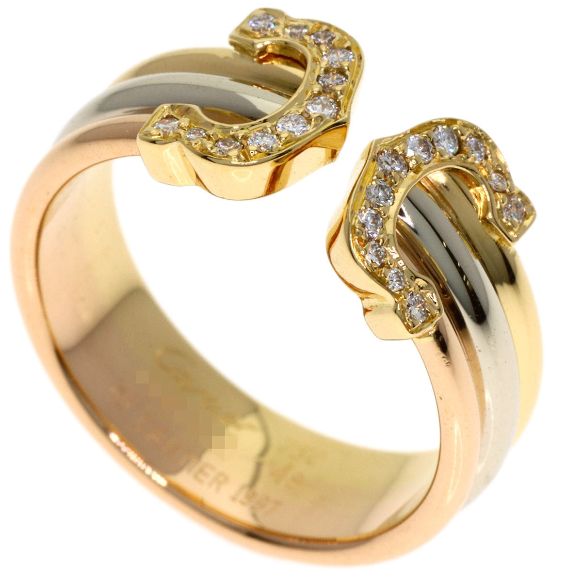 CARTIER 2C SM Diamond #48 Ring K18 Yellow Gold K18 White GoldLadies [Used]