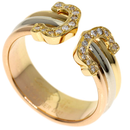 CARTIER 2C SM Diamond #48 Ring K18 Yellow Gold K18 White GoldLadies [Used]