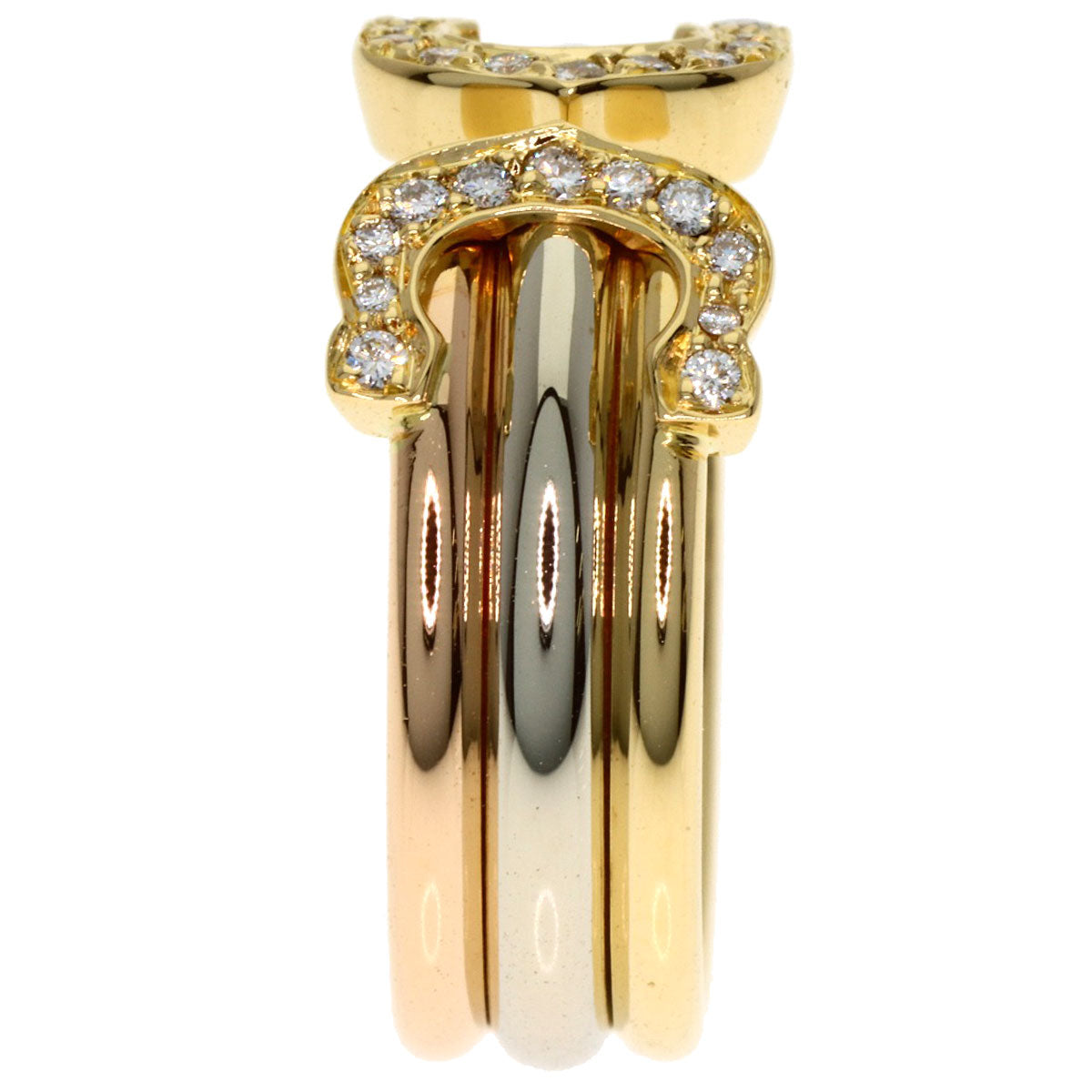 CARTIER 2C SM Diamond #48 Ring K18 Yellow Gold K18 White GoldLadies [Used]