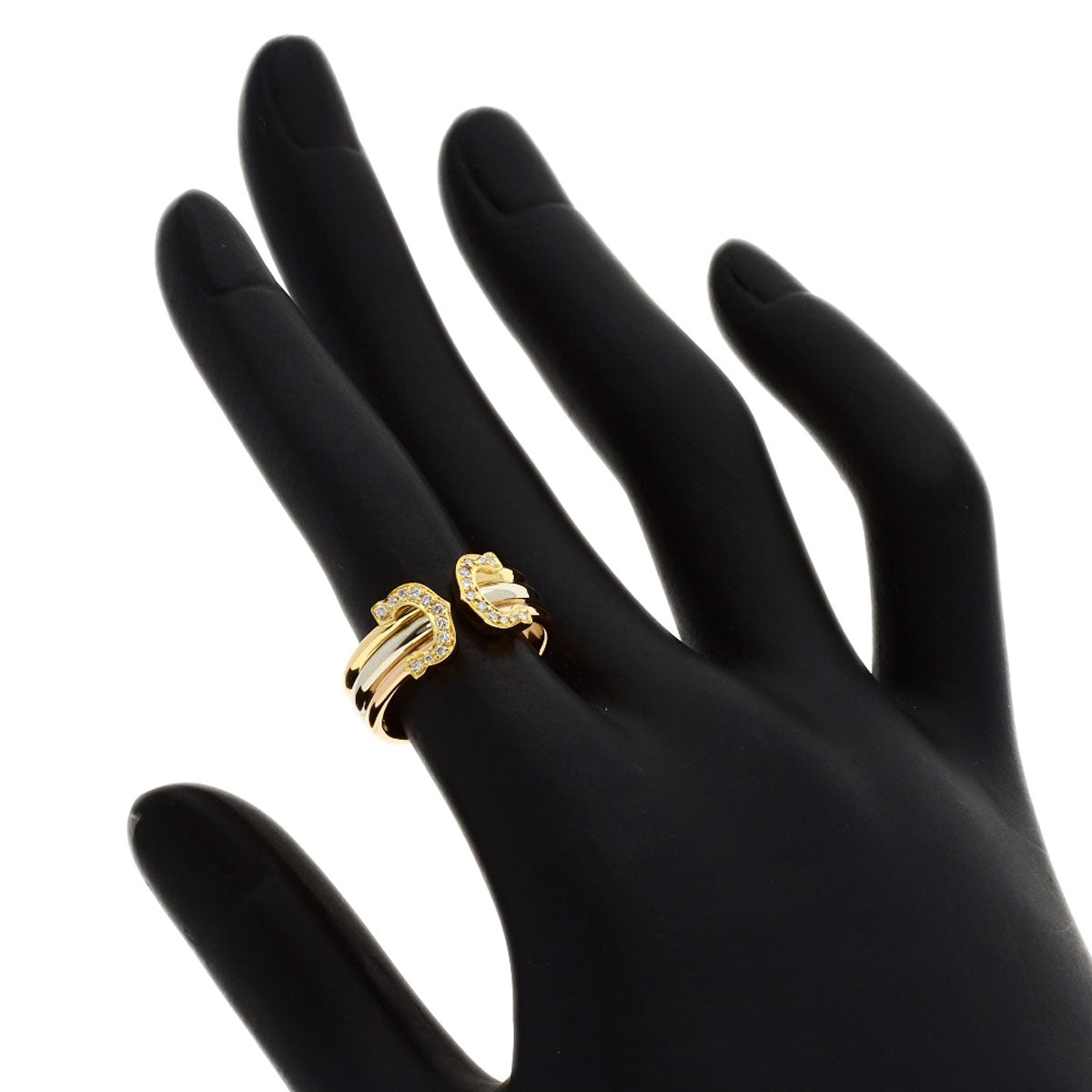 CARTIER 2C SM Diamond #48 Ring K18 Yellow Gold K18 White GoldLadies [Used]
