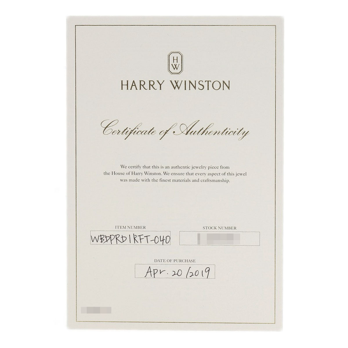 HARRY WINSTON Trist One Row Diamond Ring Platinum PT950 Ladies [Used]