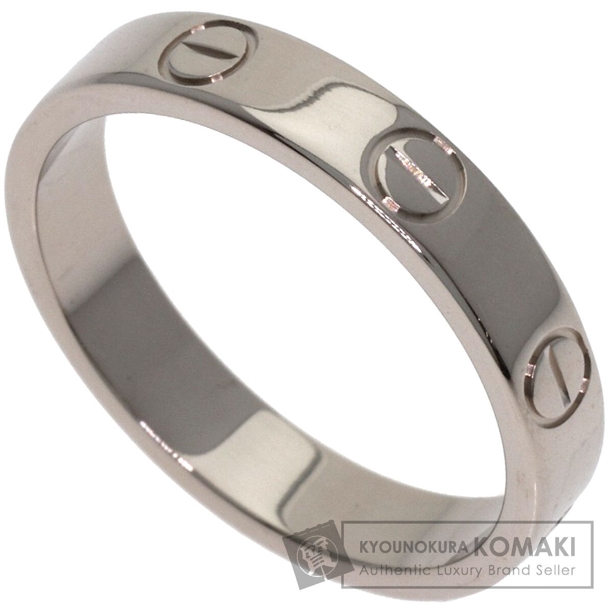 CARTIER Mini love ring # 52 Ring K18 White Gold Ladies [Used]