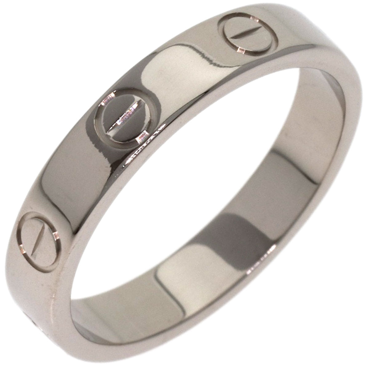 CARTIER Mini love ring # 52 Ring K18 White Gold Ladies [Used]