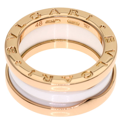 BVLGARI B.zero1 3-band Ceramic #48 Ring K18 Pink Gold Ladies [Used]