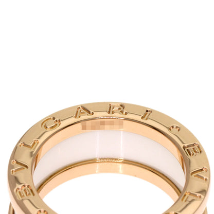 BVLGARI B.zero1 3-band Ceramic #48 Ring K18 Pink Gold Ladies [Used]