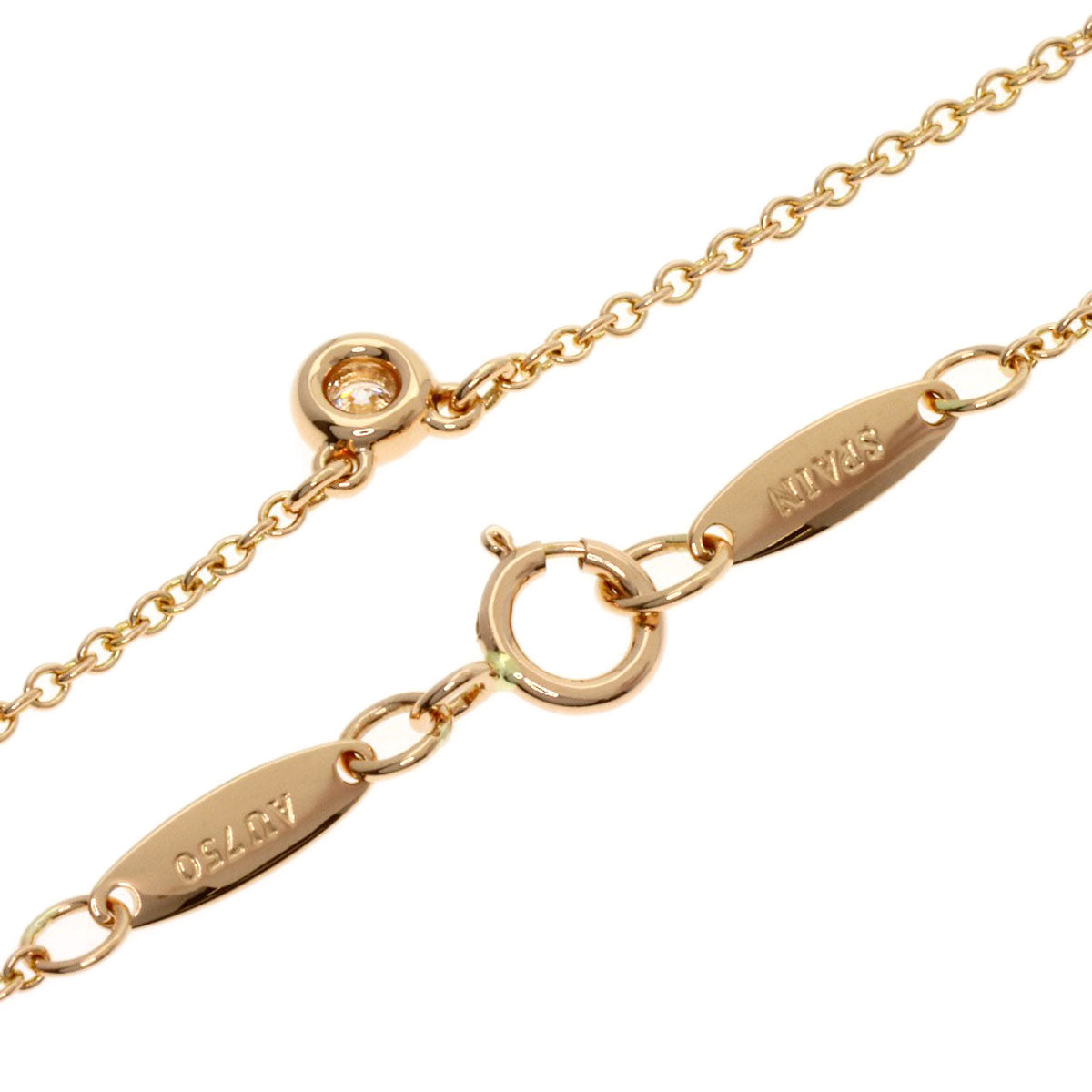 TIFFANY&Co. By The Yard Diamond Necklace K18 Pink Gold Ladies [Used]