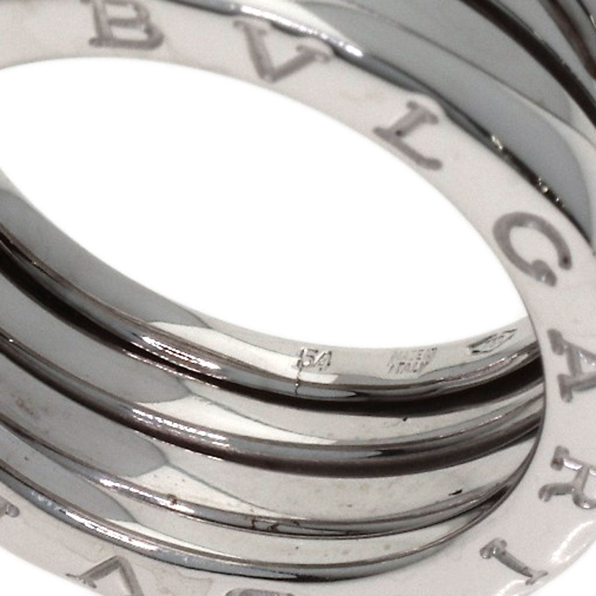 BVLGARI B.zero1 2 band #54 Ring K18 White Gold Ladies [Used]