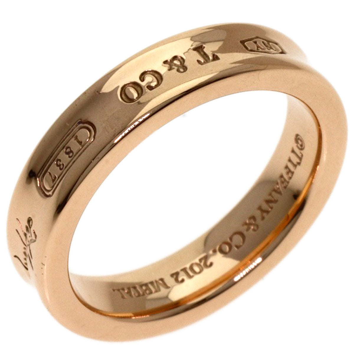 TIFFANY&Co. 1837 Narrow Metal Ring rubet metal Ladies [Used]
