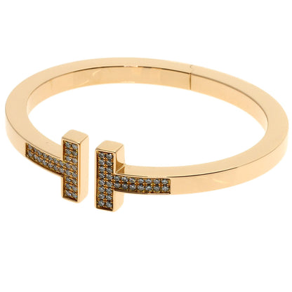 TIFFANY&Co. T Square Diamond Bracelet K18 Pink Gold Ladies [Used]