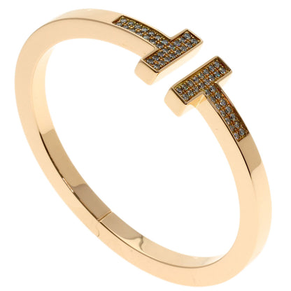 TIFFANY&Co. T Square Diamond Bracelet K18 Pink Gold Ladies [Used]