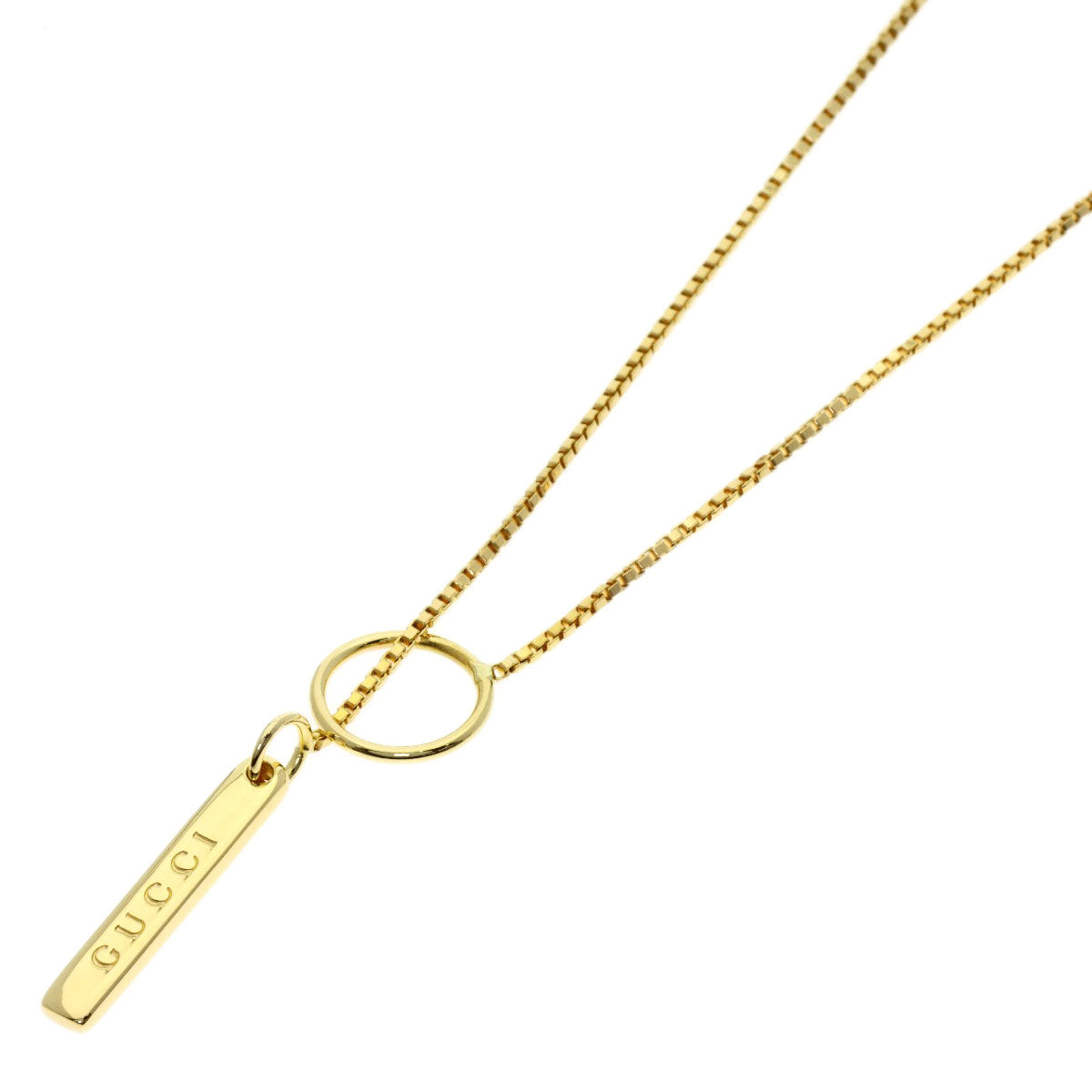 GUCCI lariat Necklace K18 Yellow Gold Ladies [Used]
