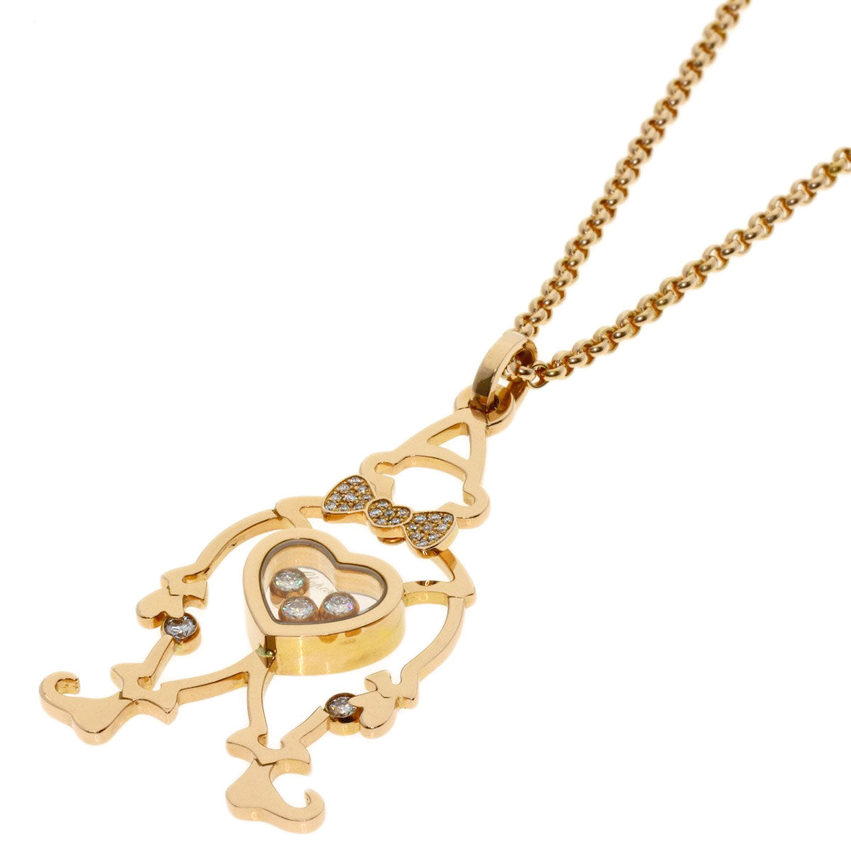 Chopard Pierrot Diamond Necklace K18 Pink Gold Ladies [Used]