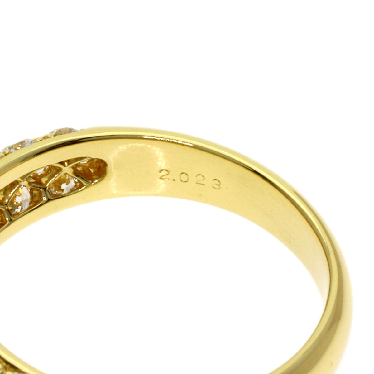 Gimel Pave Diamond Ring K18 Yellow Gold Ladies [Used]