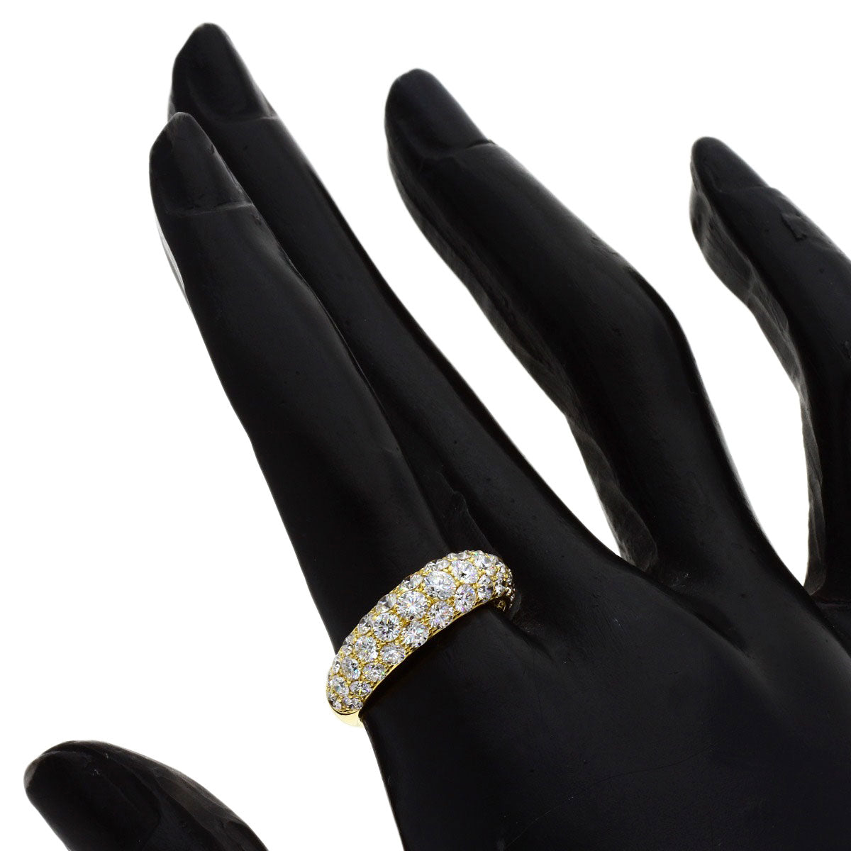 Gimel Pave Diamond Ring K18 Yellow Gold Ladies [Used]