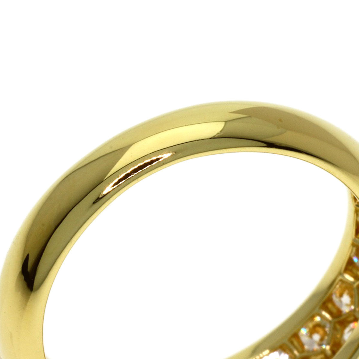 Gimel Pave Diamond Ring K18 Yellow Gold Ladies [Used]