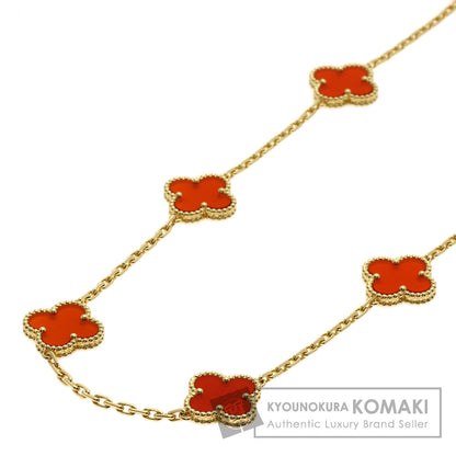 Van Cleef & Arpels Vintage Alhambra Carnelian Necklace K18 Yellow Gold Ladies [Used]