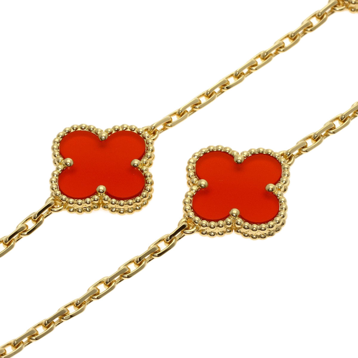 Van Cleef & Arpels Vintage Alhambra Carnelian Necklace K18 Yellow Gold Ladies [Used]