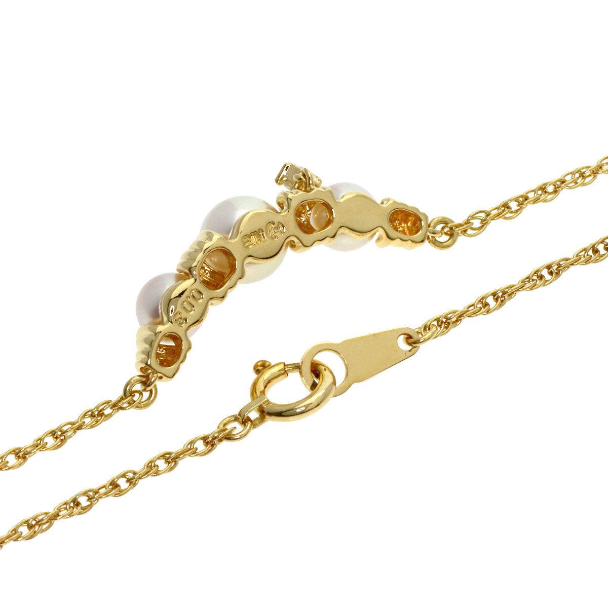 TASAKI Pearl Pearl 1P Diamond Necklace K18 Yellow Gold Ladies [Used]