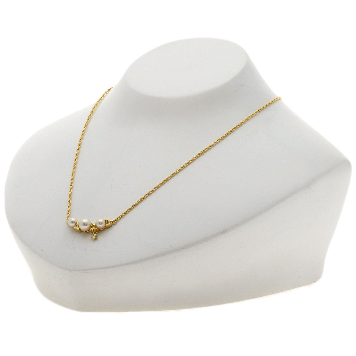 TASAKI Pearl Pearl 1P Diamond Necklace K18 Yellow Gold Ladies [Used]