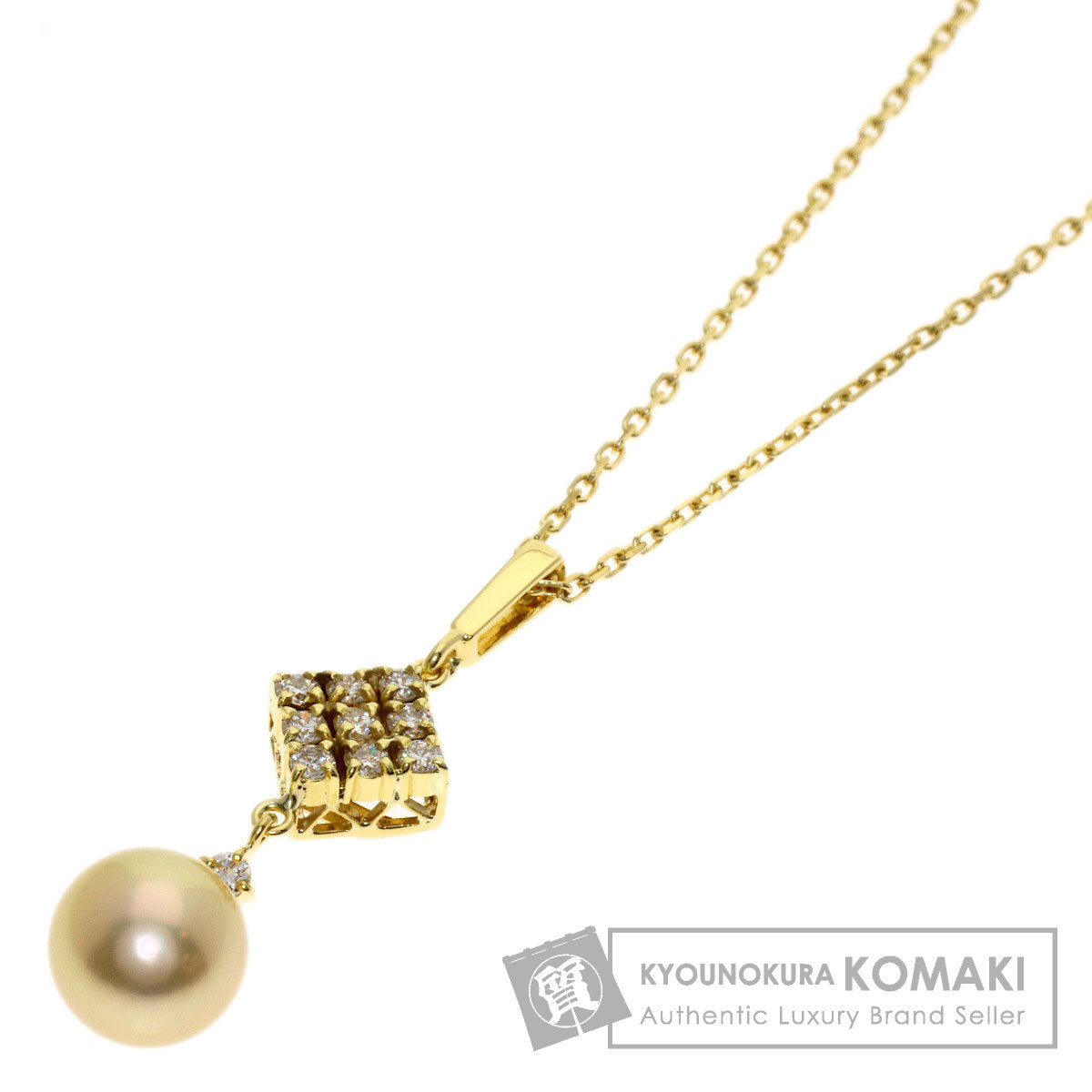 MIKIMOTO Pearl Pearl Diamond Necklace K18 Yellow Gold Ladies [Used]