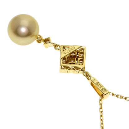 MIKIMOTO Pearl Pearl Diamond Necklace K18 Yellow Gold Ladies [Used]