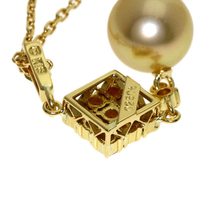 MIKIMOTO Pearl Pearl Diamond Necklace K18 Yellow Gold Ladies [Used]