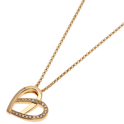CELINE Heart motif Diamond Necklace K18 Pink Gold Ladies [Used]
