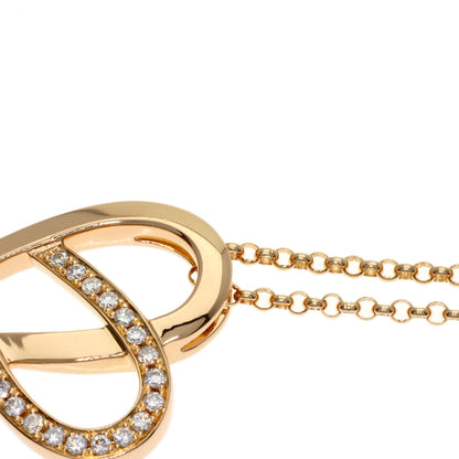 CELINE Heart motif Diamond Necklace K18 Pink Gold Ladies [Used]