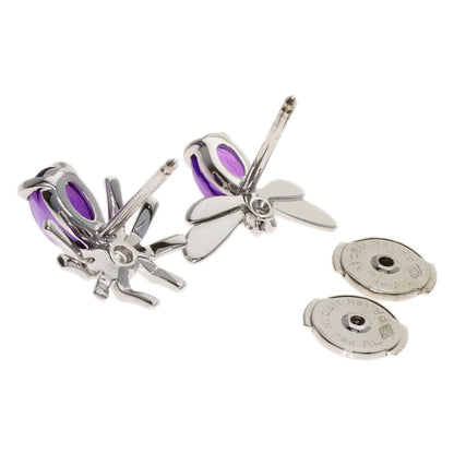 Chaumet Attrapmore Spider/Dragonfly Diamond Amethyst earring K18 White Gold Ladies [Used]