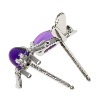 Chaumet Attrapmore Spider/Dragonfly Diamond Amethyst earring K18 White Gold Ladies [Used]