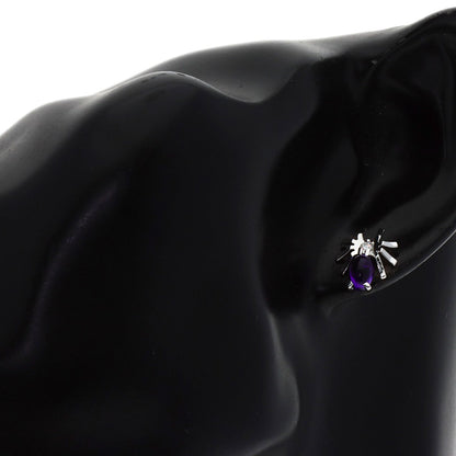 Chaumet Attrapmore Spider/Dragonfly Diamond Amethyst earring K18 White Gold Ladies [Used]