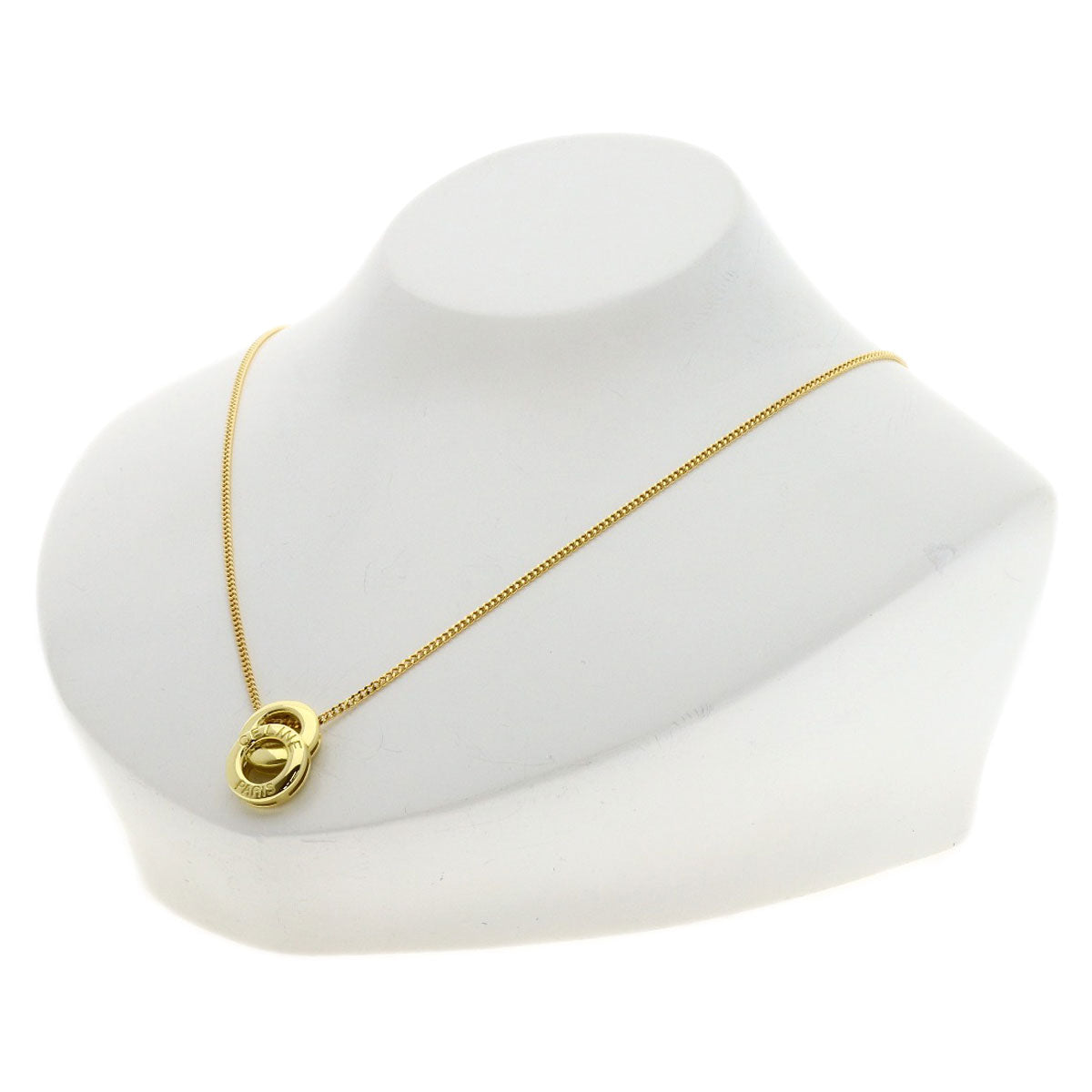 CELINE Double circle Necklace K18 Yellow Gold Ladies [Used]