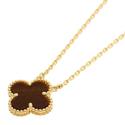 Van Cleef & Arpels Vintage Alhambra Tiger Eye Necklace K18 Yellow Gold Ladies [Used]