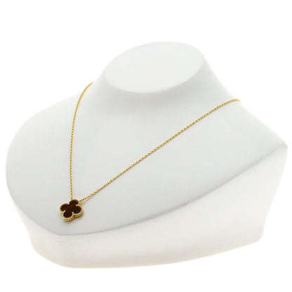 Van Cleef & Arpels Vintage Alhambra Tiger Eye Necklace K18 Yellow Gold Ladies [Used]