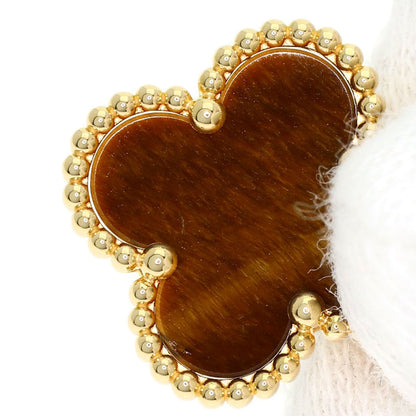 Van Cleef & Arpels Vintage Alhambra Tiger Eye Necklace K18 Yellow Gold Ladies [Used]