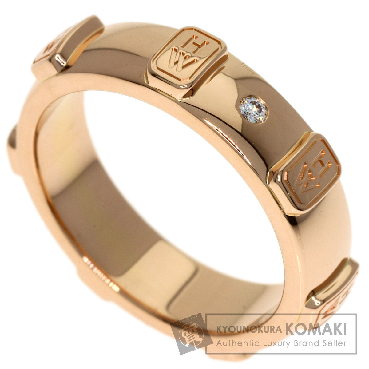 HARRY WINSTON HW Logo Diamond Ring K18 Pink Gold Ladies [Used]