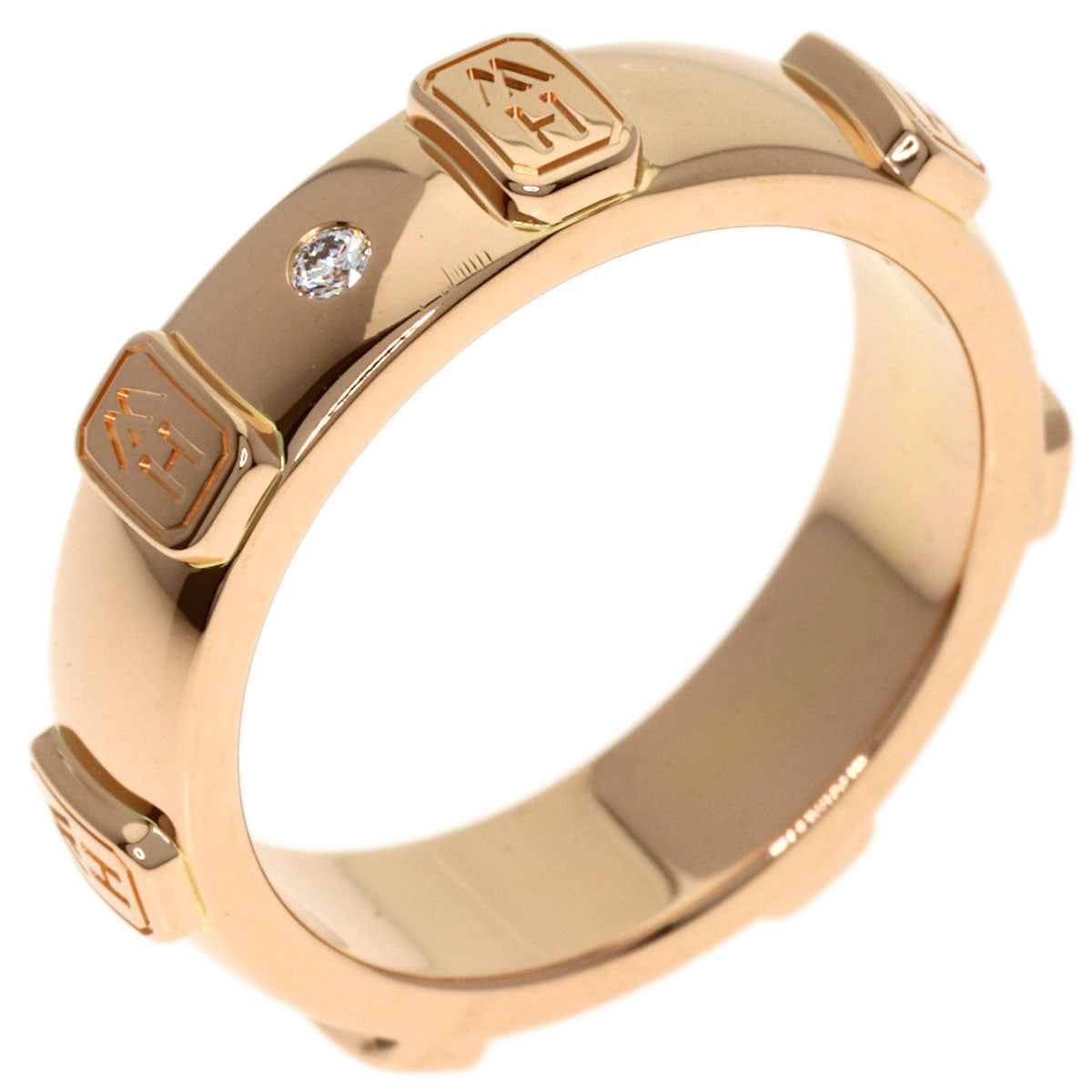 HARRY WINSTON HW Logo Diamond Ring K18 Pink Gold Ladies [Used]