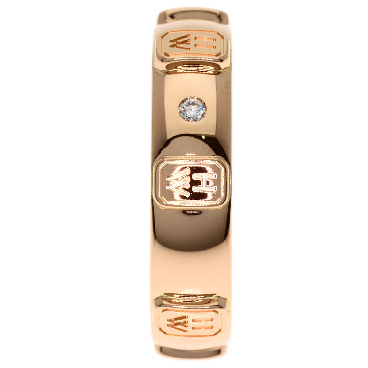 HARRY WINSTON HW Logo Diamond Ring K18 Pink Gold Ladies [Used]