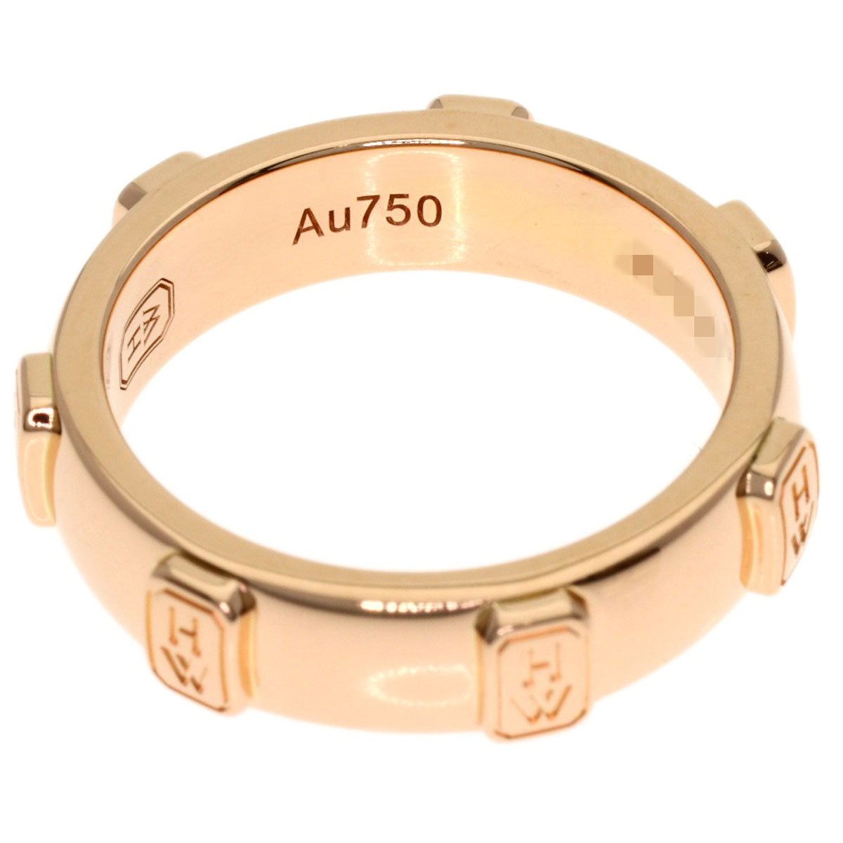 HARRY WINSTON HW Logo Diamond Ring K18 Pink Gold Ladies [Used]