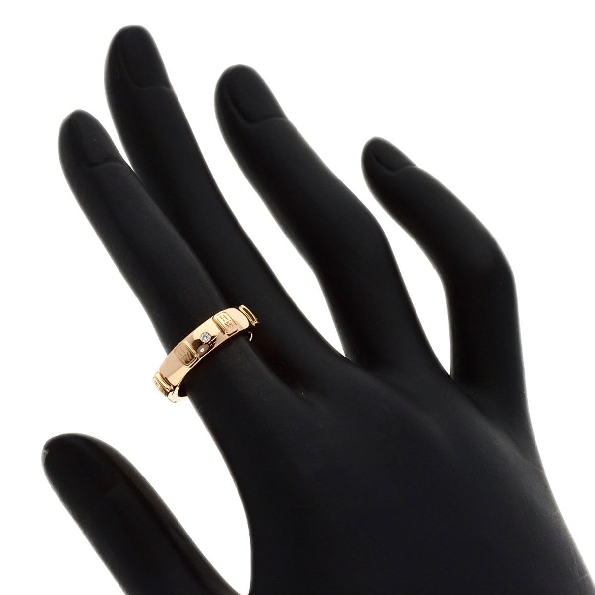 HARRY WINSTON HW Logo Diamond Ring K18 Pink Gold Ladies [Used]