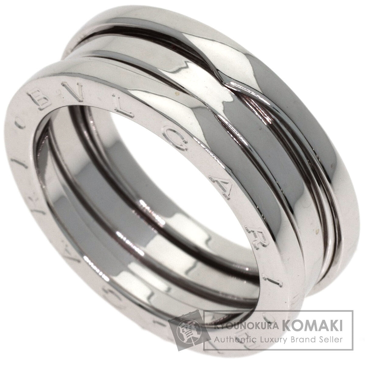 BVLGARI B.zero1 2 band #55 Ring K18 White Gold Ladies [Used]